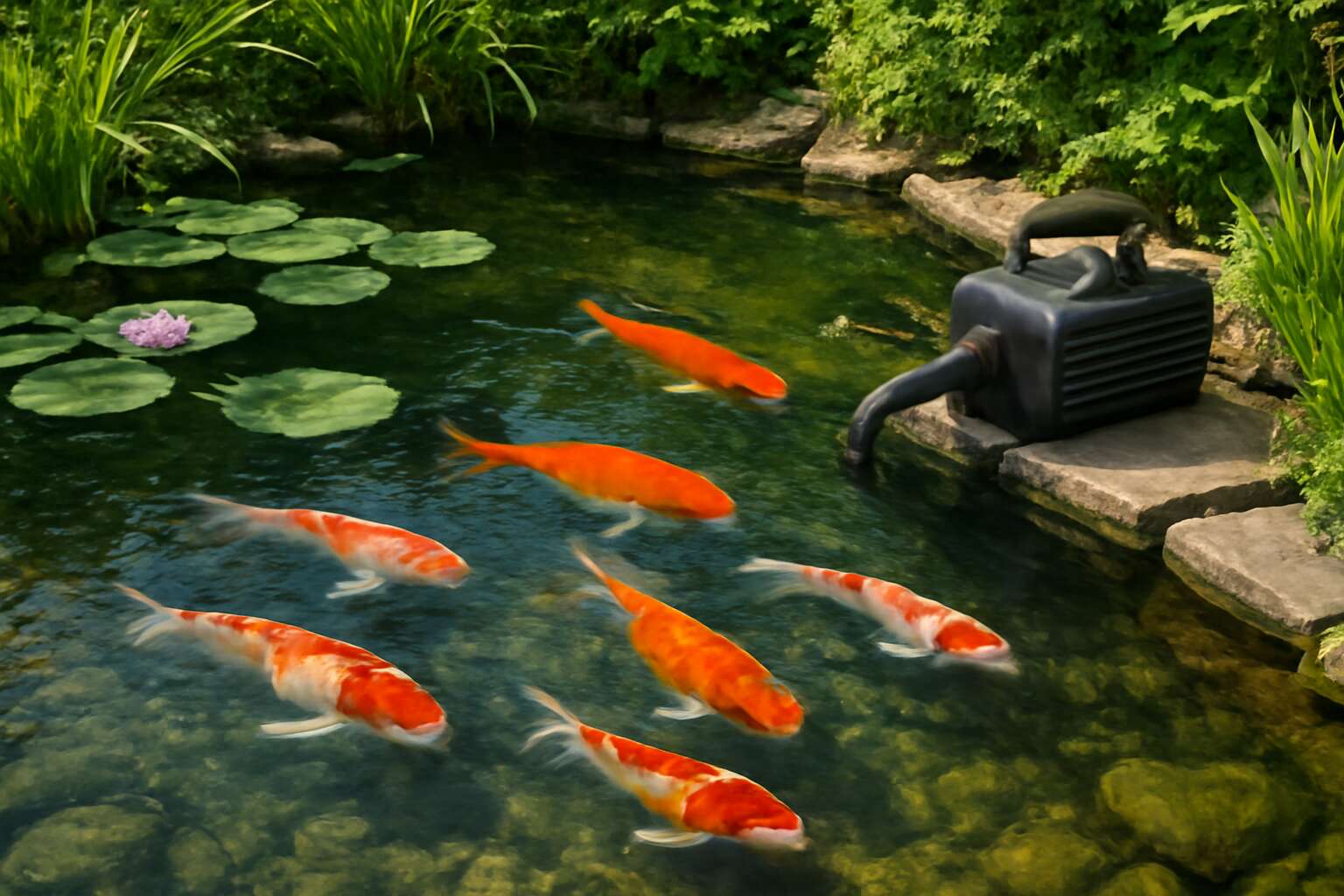 Boost your koi pond pump and filter for crystal-clear water and vibrant ...