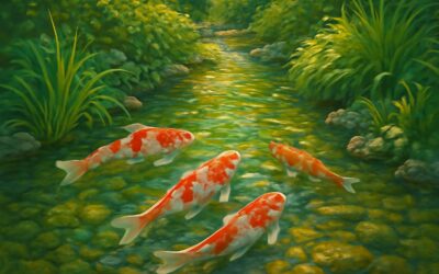 Defying the current: koi fish upstream tales of courage and splash